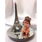 Baby Princess With Eiffel Tower Paris Theme Cake Topper